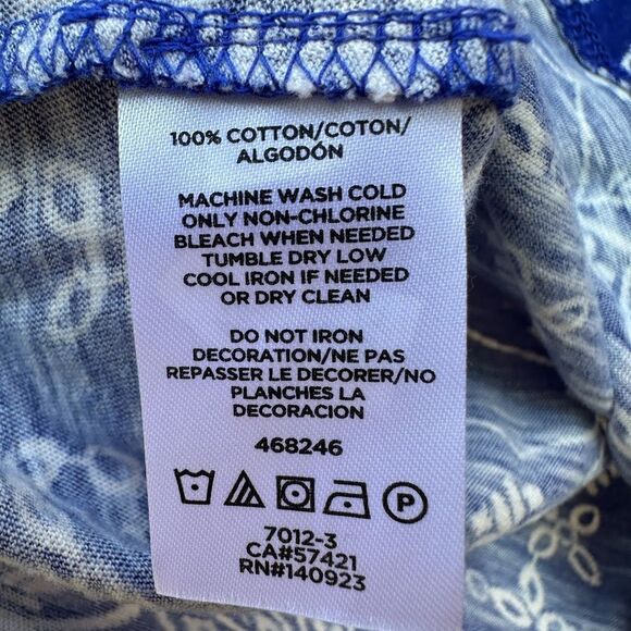 LOFT Blue and White Patterned Women's Top - Picture 3 of 4